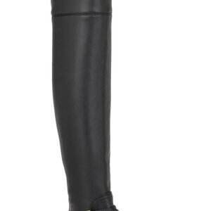 Guess Jellio Boots Women's Black Faux Leather Over The Knee Lug Sole , Size 5.5M